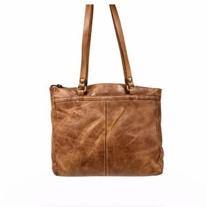 Patricia Nash Women’s Leather Poppy Top Zip Tote Bag Brown​​
